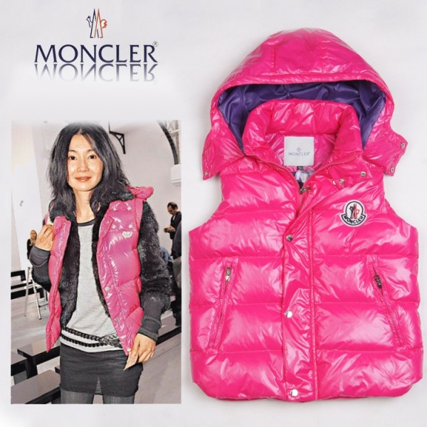 Moncler Donna Down gilet Rosa Presa M52